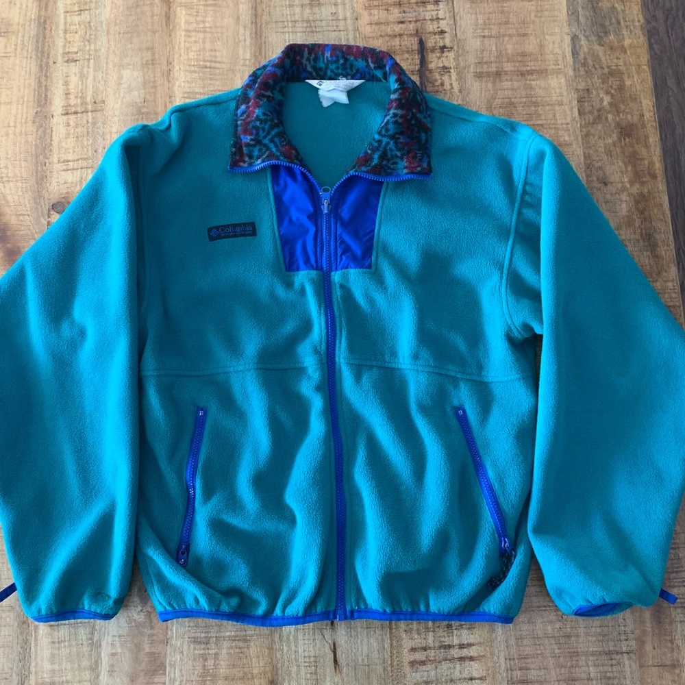 Vintage Columbia Fleece M Men’s Fall Winter Jacket Coat Teal